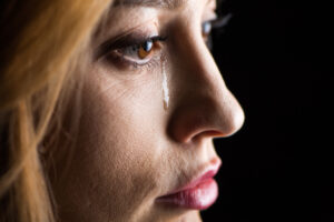 woman crying alone