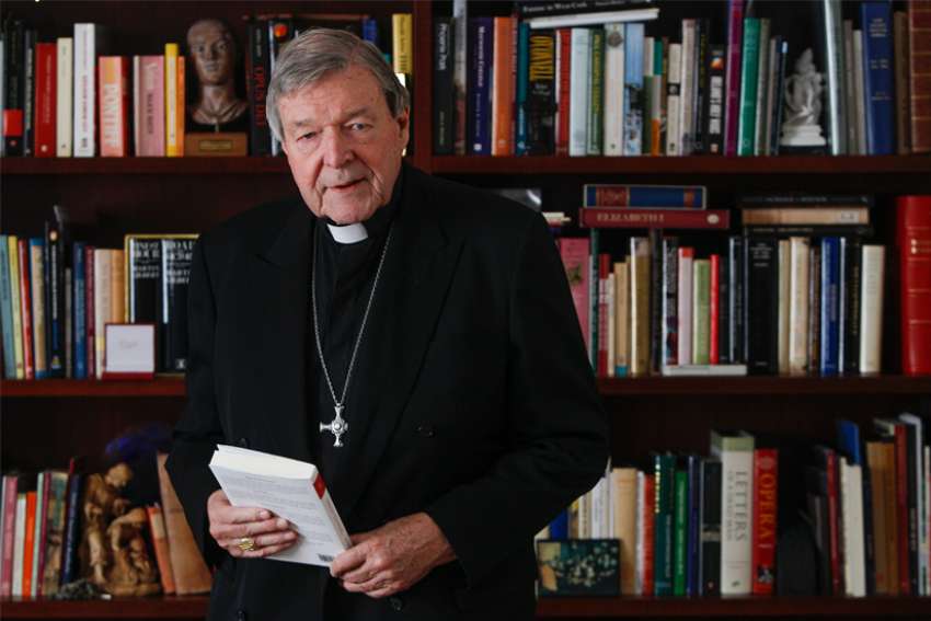 george pell in a library