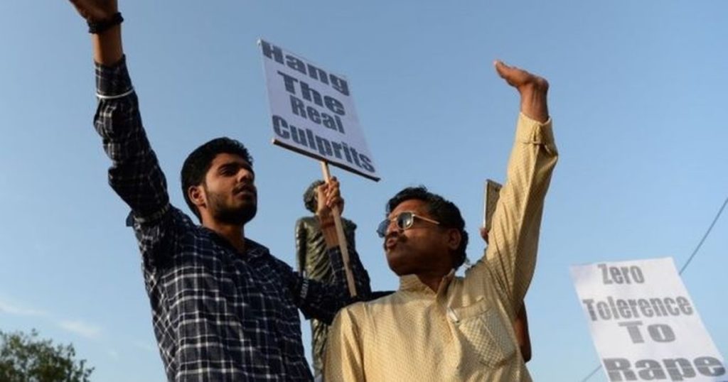 indian men protesting rape