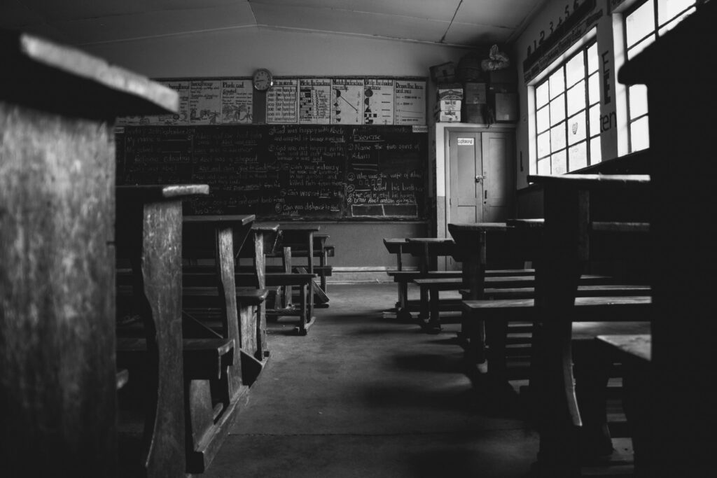 abandoned classroom