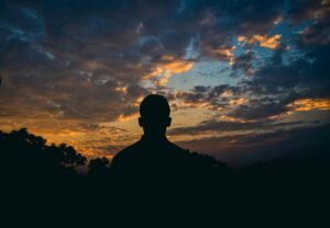 silhouette of a boy