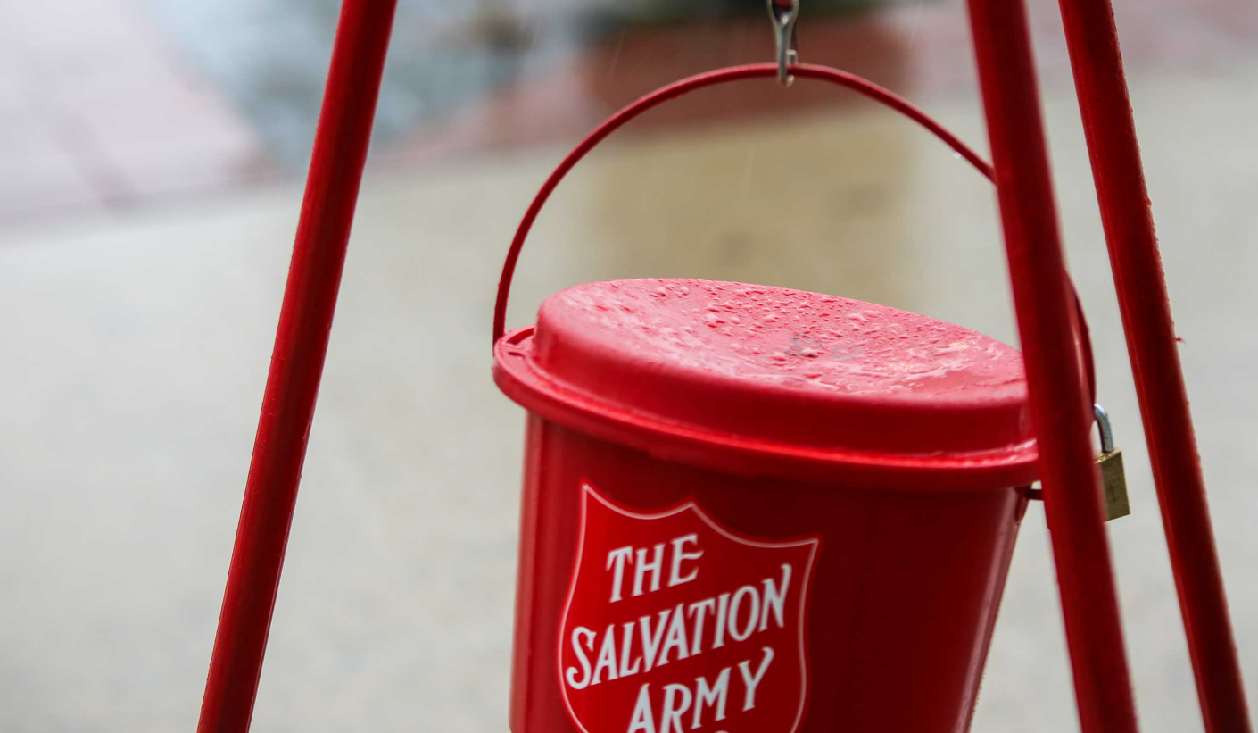 salvation army donation bucket