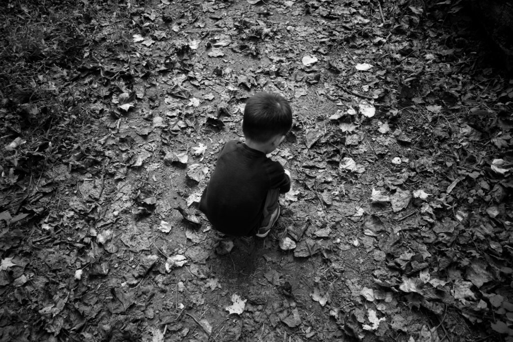 boy in black and white