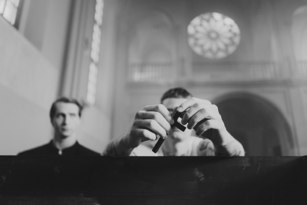 men in a church